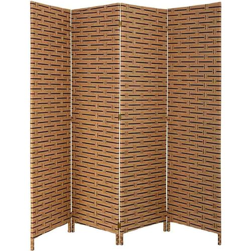 Paravent Tressé En Papier Naturel Et Café Ambiance Chaleureuse
