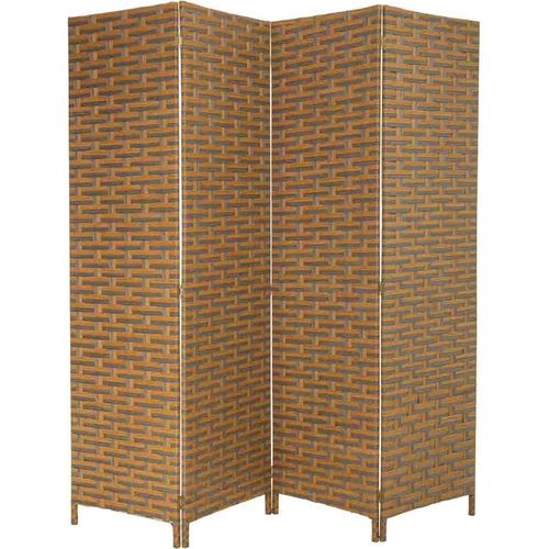 Paravent En Papier Tressé Coloris Café Et Brun Élégant