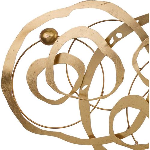 Décoration Murale Contemporaine En Fibres Naturelles Dorées