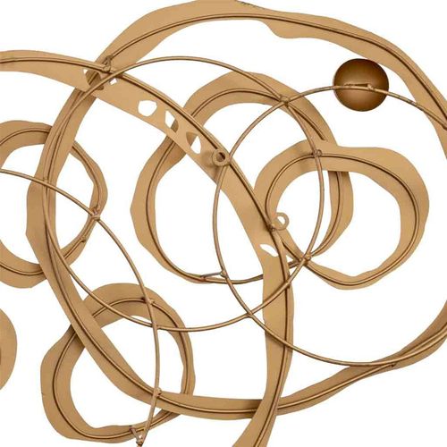 Décoration Murale Contemporaine En Fibres Naturelles Dorées