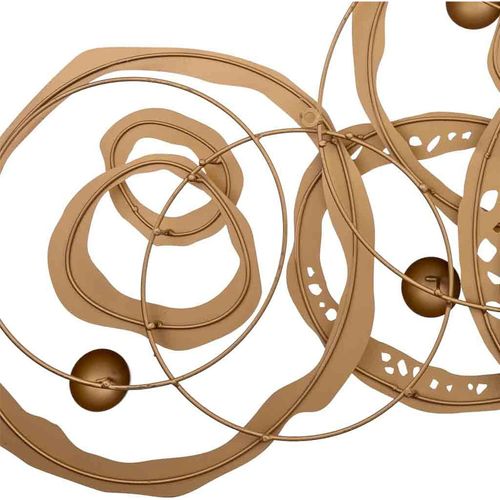 Décoration Murale Contemporaine En Fibres Naturelles Dorées