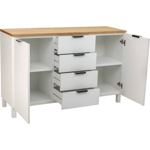 Buffet Blanc Contemporain En Bois Avec Rangements Pratiques