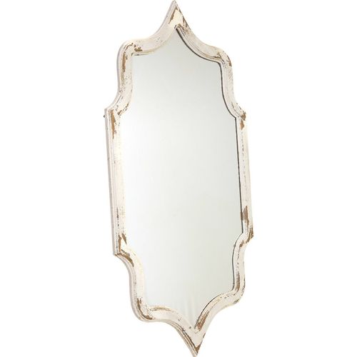 Miroir Mural Classique Forme Irrégulière Finition Blanche Antique