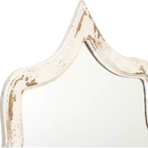 Miroir Mural Classique Forme Irrégulière Finition Blanche Antique