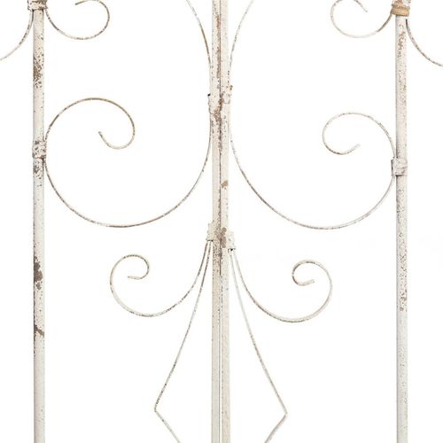 Console Romantique En Bois Et Métal Finition Antique Blanche