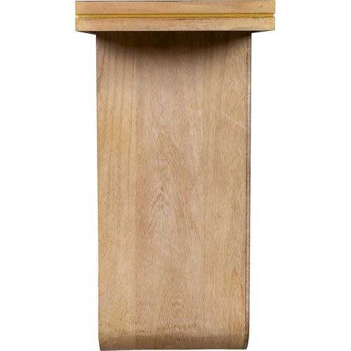 Console Art Déco Bois Naturel Et Métal Doré Style Élégant