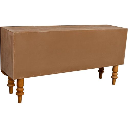 Console Art Déco Bois Et Métal Finition Naturelle Et Dorée