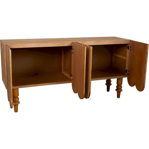 Console Art Déco Bois Et Métal Finition Naturelle Et Dorée