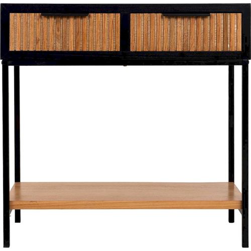 Table D Entrée Industrielle Bois Et Métal Marron Noir