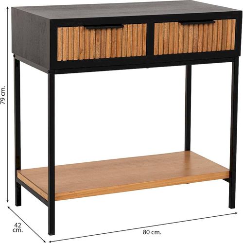 Table D Entrée Industrielle Bois Et Métal Marron Noir