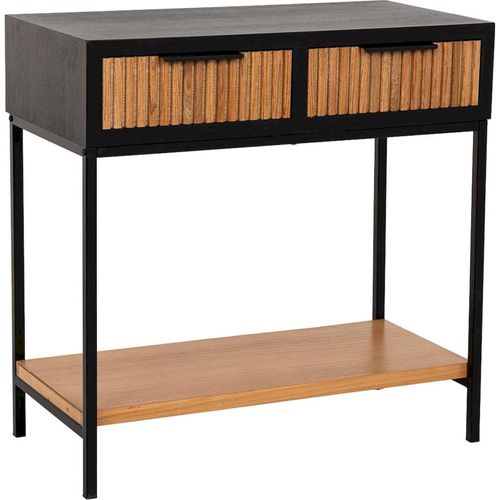 Table D Entrée Industrielle Bois Et Métal Marron Noir