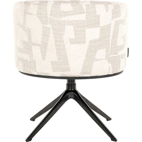 Chaise Pivotante Design Beige Motif Graphique Pour Salle à Manger