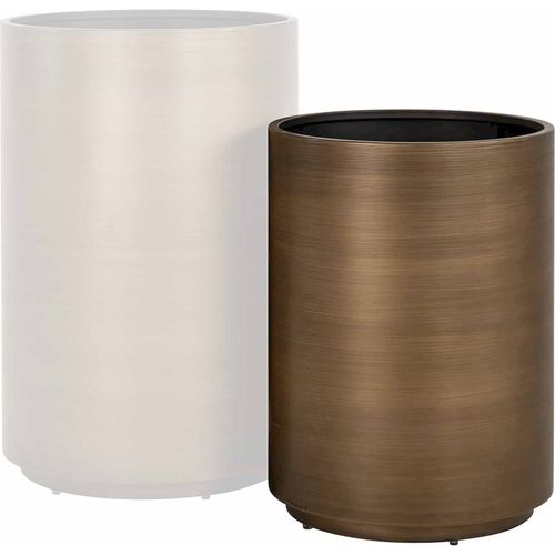 Cache Pot Design En Fer Finition Doré Brossé Pour Intérieur Élégant