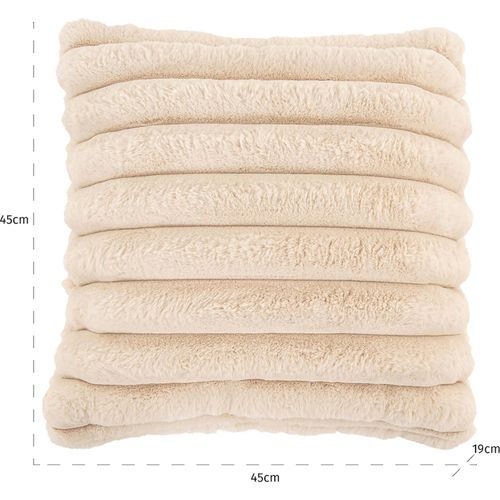 Coussin Doux Effet Fourrure Sable Pour Salon Cosy