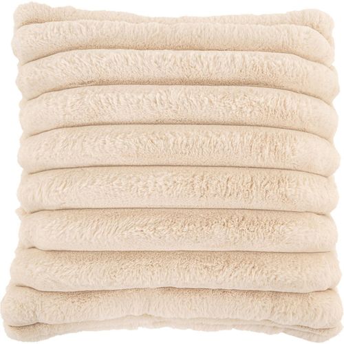 Coussin Doux Effet Fourrure Sable Pour Salon Cosy