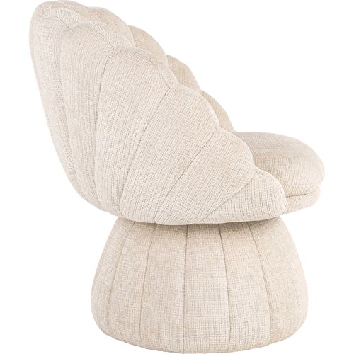 Fauteuil Lounge Design Chenille Beige Confort Contemporain