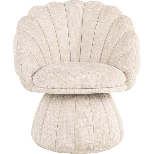 Fauteuil Lounge Design Chenille Beige Confort Contemporain