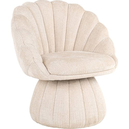 Fauteuil Lounge Design Chenille Beige Confort Contemporain