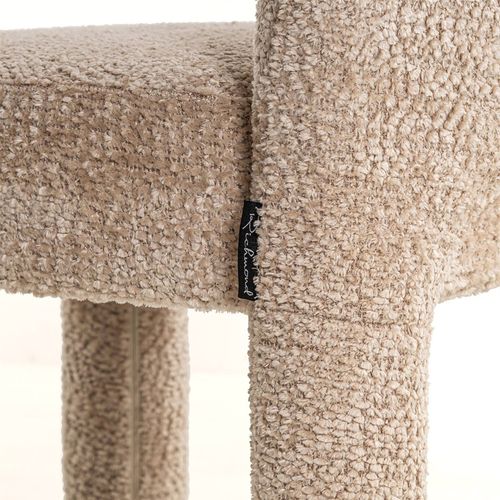 Chaise Salle à Manger Élégante Tissu Beige Design Contemporain