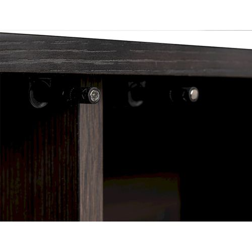 Buffet Design Contemporain 4 Portes Coloris Charbon Et Laiton