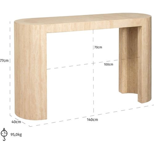 Console Murale Travertin Italien Beige Élégance Intemporelle