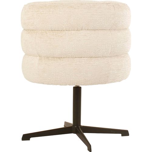 Chaise Pivotante Design Crème Assise Confortable Pieds Noirs