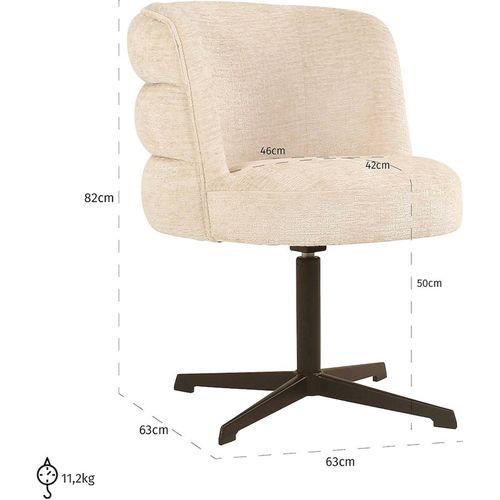 Chaise Pivotante Design Crème Assise Confortable Pieds Noirs