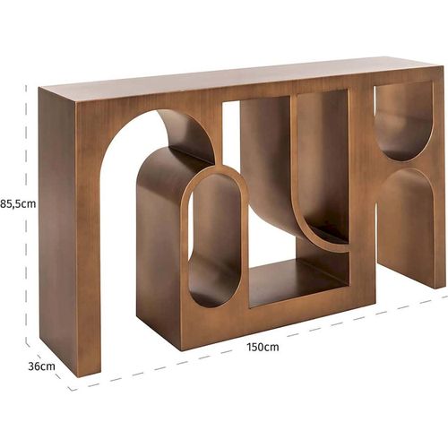 Console Murale Design Doré Brossé Style Contemporain