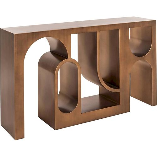 Console Murale Design Doré Brossé Style Contemporain
