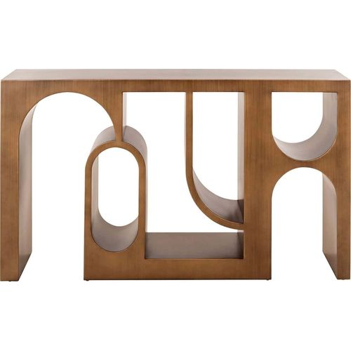 Console Murale Design Doré Brossé Style Contemporain