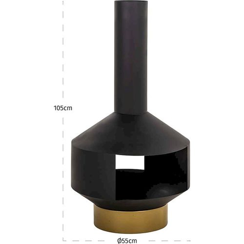 Cheminée Extérieure Noire En Fer Pour Terrasse Moderne