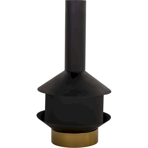 Cheminée Extérieure Noire En Fer Pour Terrasse Moderne