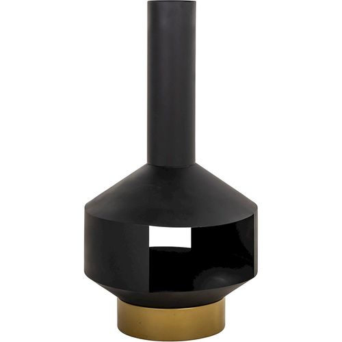 Cheminée Extérieure Noire En Fer Pour Terrasse Moderne