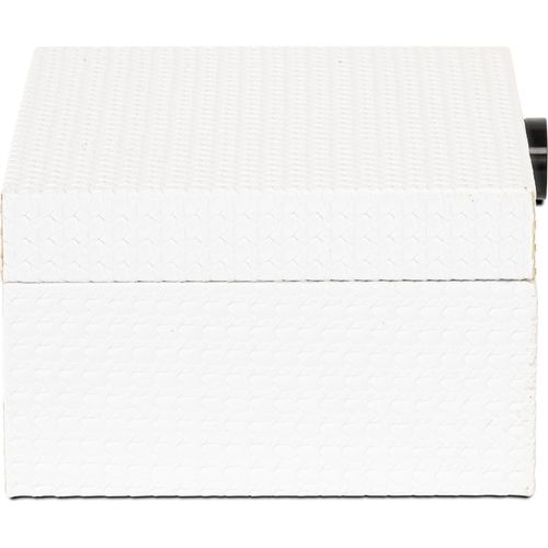 Boîte De Rangement Blanche Élégante En Cuir Pu Et Métal