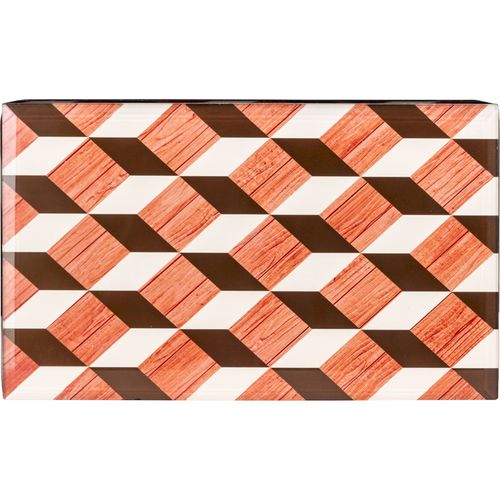 Boîte De Rangement Design En Verre Motifs Géométriques Multicolores