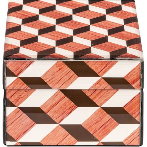 Boîte De Rangement Design En Verre Motifs Géométriques Multicolores