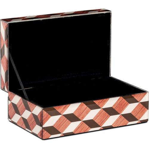 Boîte De Rangement Design En Verre Motifs Géométriques Multicolores