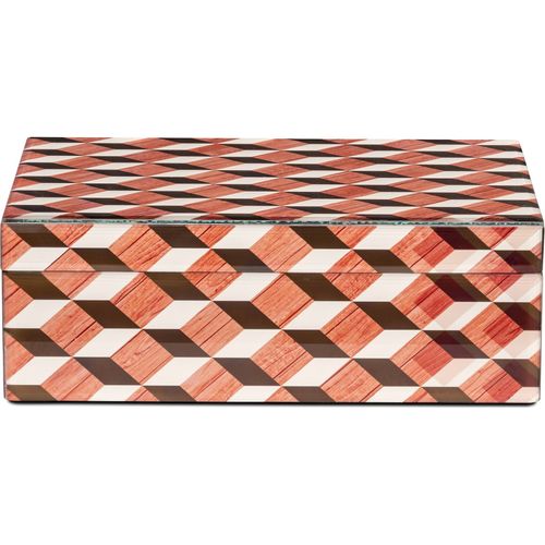 Boîte De Rangement Design En Verre Et Mdf Couleurs Multiples