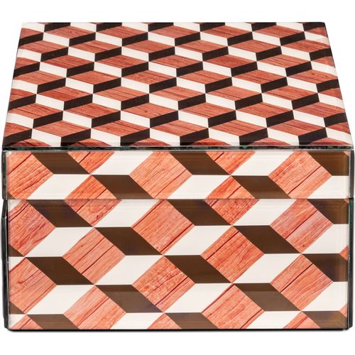 Boîte De Rangement Design En Verre Et Mdf Couleurs Multiples