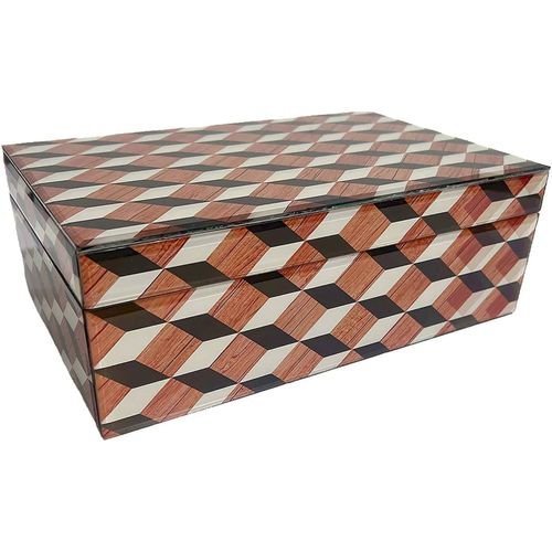 Boîte De Rangement Design En Verre Et Mdf Couleurs Multiples