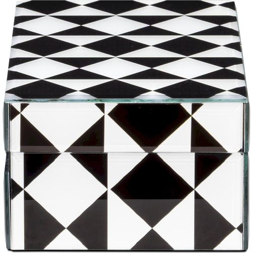 Boîte De Rangement Design Verre Et Mdf Noir Blanc Élégant