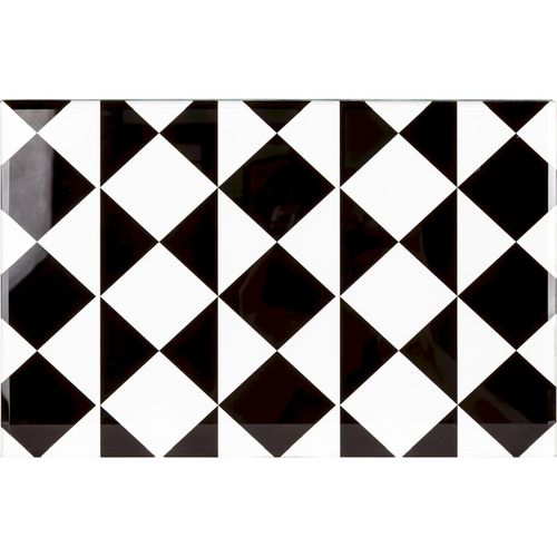 Boîte De Rangement Design Verre Motif Géométrique Noir Et Blanc