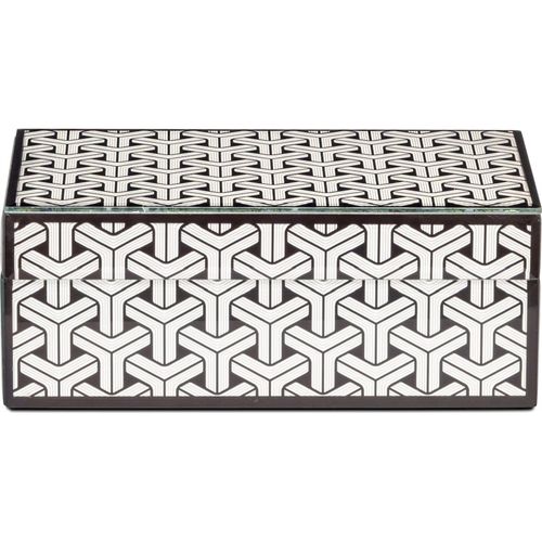 Boîte De Rangement Design Noir Et Blanc Motif Géométrique Verre