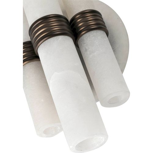 Applique Murale Blanche Design En Albâtre Et Fer Élégant