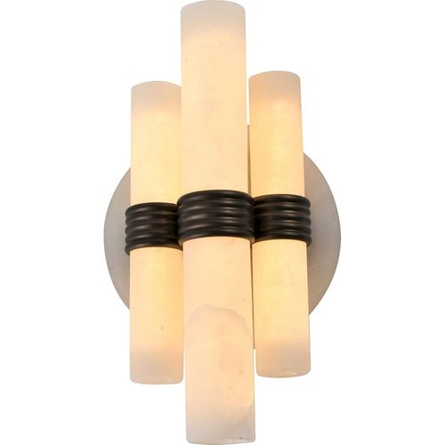 Applique Murale Blanche Design En Albâtre Et Fer Élégant