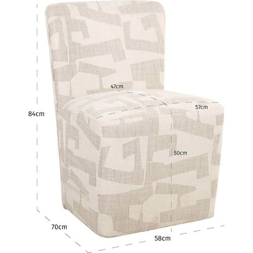 Chaise Design à Roulettes Motif Beige Graffic Pour Salle à Manger