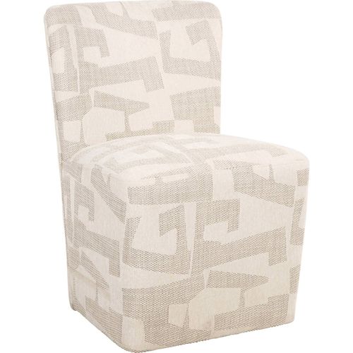 Chaise Design à Roulettes Motif Beige Graffic Pour Salle à Manger