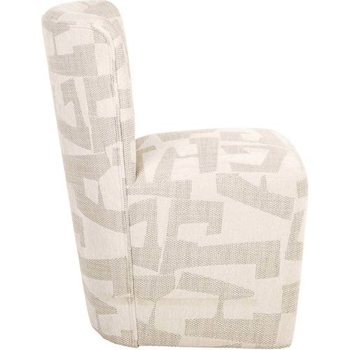 Chaise Design à Roulettes Motif Beige Graffic Pour Salle à Manger
