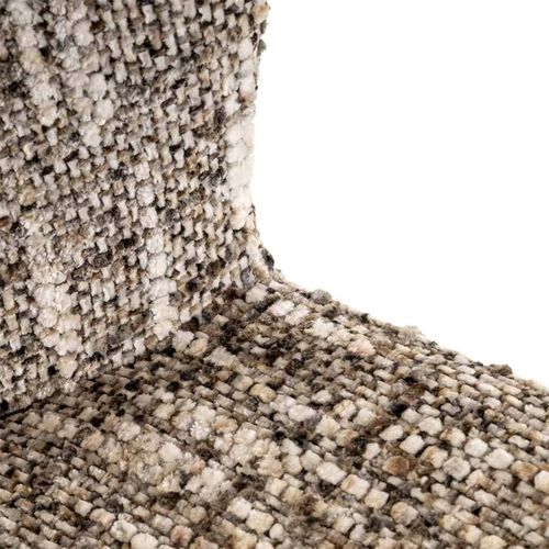 Chaise Salle à Manger Tissu Brun Pieds Bronze Élégant