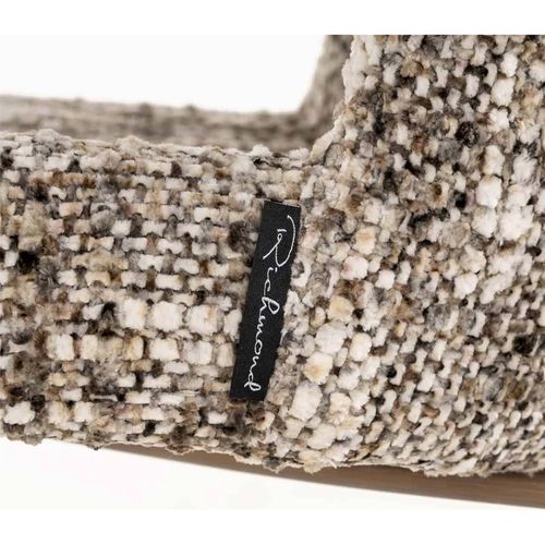 Chaise Salle à Manger Tissu Brun Pieds Bronze Élégant